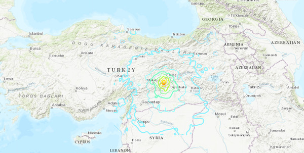 ▲▼當地時間2020/01/24，土耳其發生規模6.9地震。（圖／翻攝自USGS）