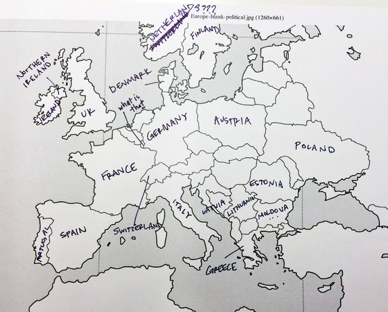 欧洲地图填空,你能写出多少国名?图片