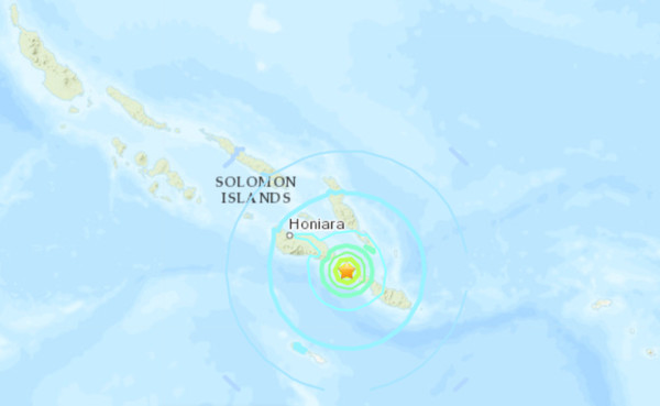 ▲索羅門群島外海發生規模6.3地震。（圖／翻攝USGS）