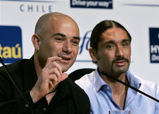 ▲阿格西(Andre Agassi)(左)、里奧斯(Marcelo Rios)(右)。（圖／達志影像／美聯社）