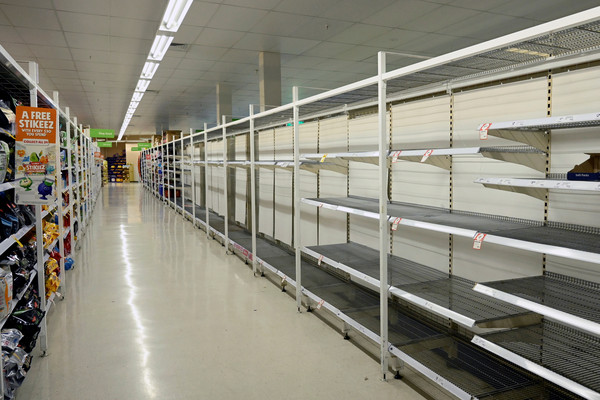 ▲▼澳洲雪梨各大超市，衛生紙幾乎被搶空。（圖／路透社）