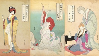 日本畫家讓迪士尼公主「穿上和服」　日系灰姑娘穿木屐：玻璃鞋掰