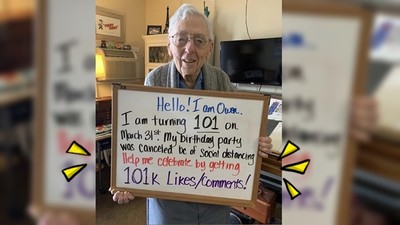 請給我10萬讚！爺爺辦「101歲線上慶生趴」　帥照瘋傳生日願望Get✓