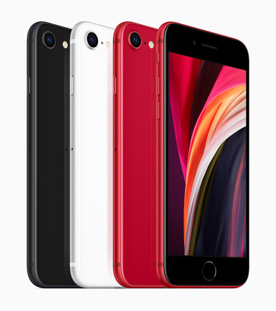 ▲▼新iPhone SE有黑、白、紅三色可選。（圖／翻攝自Apple官網）