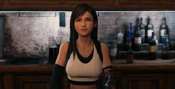 《FFVII 重製版》女主角蒂法的好身材受到玩家注目。（翻攝YouTube）