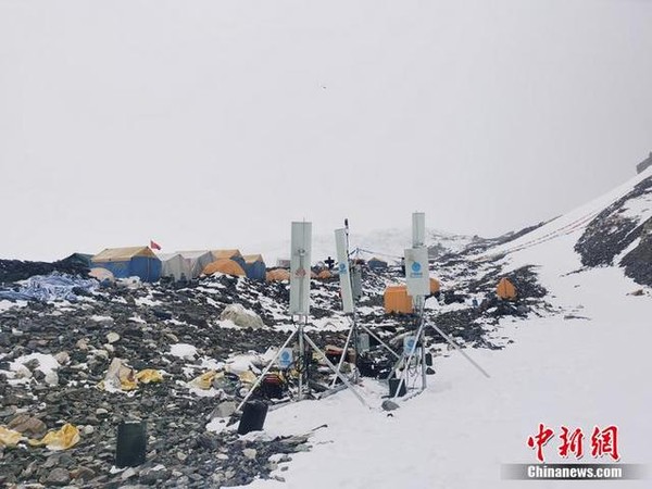 ▲中國移動設於世界第一高峰聖母峰上的5G基地台。（圖／翻攝中新網）