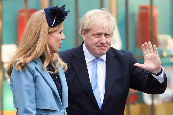 ▲▼ 英國首相強生（Boris Johnson）與未婚妻席孟茲（Carrie Symonds）。（圖／路透）