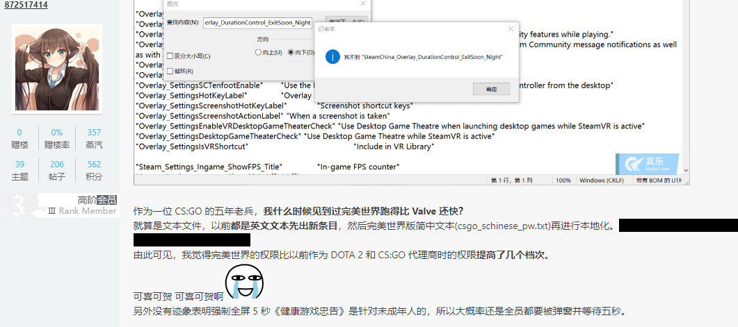 時間快到囉！Steam中國被爆「防沉迷代碼」 玩家怒了：是在打網咖？（圖／翻攝其樂／原蒸氣動力社群）
