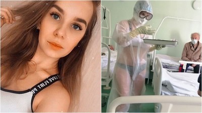 俄羅斯辣護士「比基尼+透明防護衣」上工遭懲處　意外成為內衣模特兒