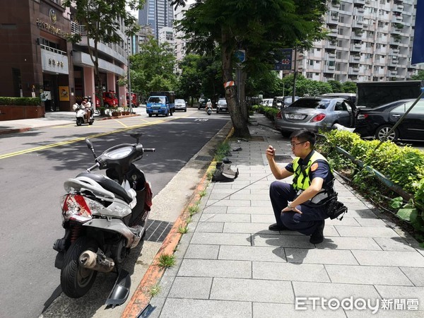 ▲台北市信義區松智路停車場車禍。（圖／記者黃彥傑攝）