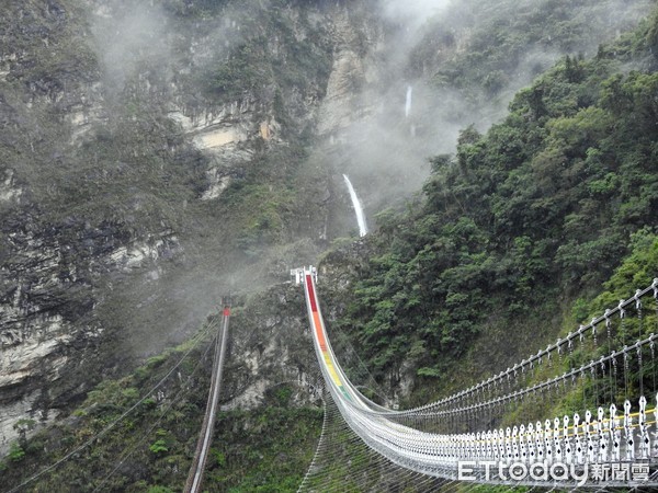 ▲▼防疫新生活及暑假旅遊旺季即將到來，南投縣府主打即將啟用的「雙龍吊橋」，以高懸溪谷的七彩吊橋與山林美景，吸引觀光客人潮。（圖／南投縣政府提供，下同）