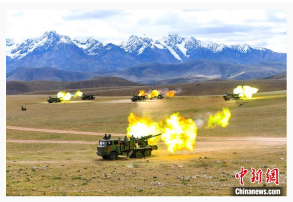 ▲▼解放軍「西藏4700公尺高地」舉行實彈軍演。（圖／翻攝自中新網）