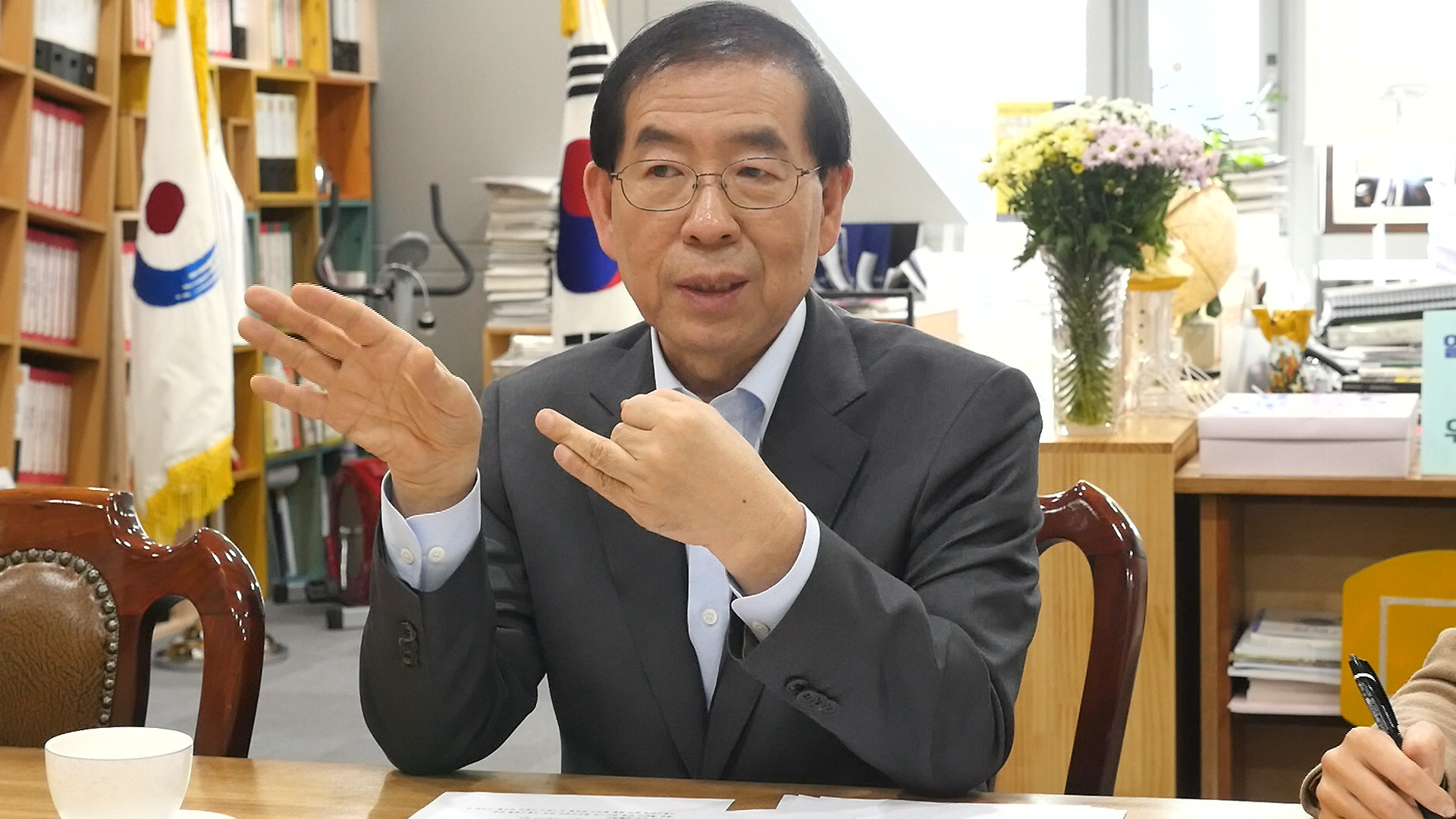 ▲首爾市長朴元淳2015年接受《ETtoday新聞雲》專訪，暢談「省下一座核電廠」計畫。（圖／記者謝婷婷攝）