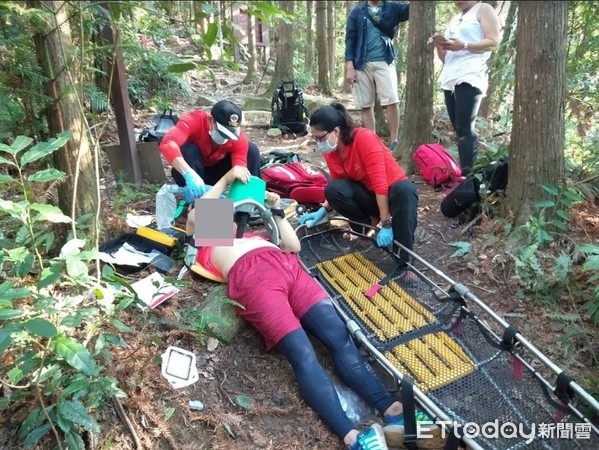 ▲▼郭男12日於唐麻丹山登山步道疑癲癇倒地不起，經送醫搶救仍宣告不治。（圖／台中市消防局提供）