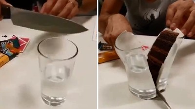 杯子明明還有水　怎麼下秒切開變蛋糕？　謎之影片讓網友戰成一團