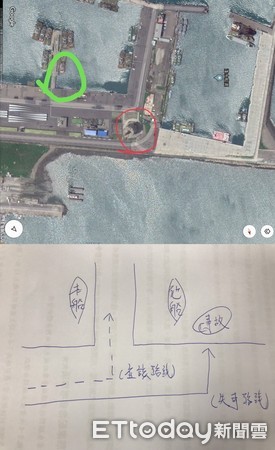 ▲▼台中港計程車墜海可能原因曝光。（合成圖／翻攝GoogleMaps、記者白珈陽攝）