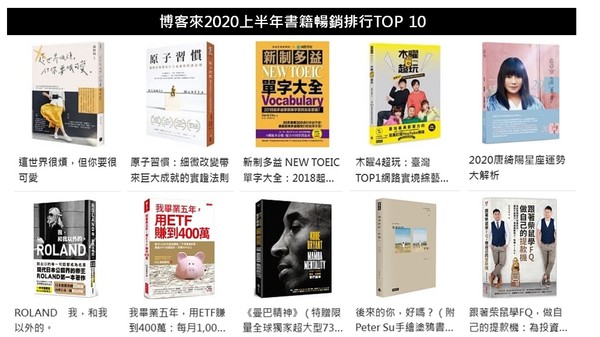 博客來公布2020上半年閱讀暢銷榜（圖／博客來提供）