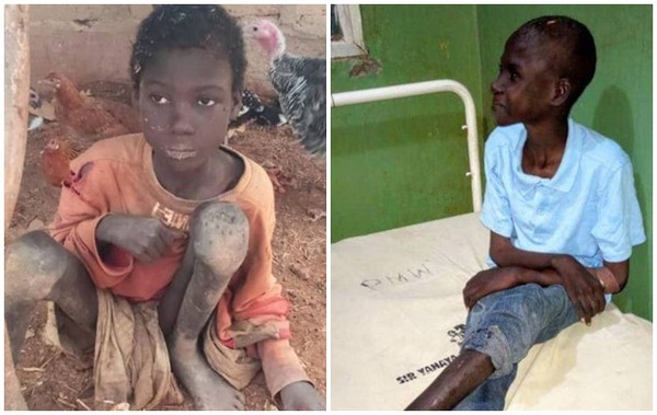 ▲奈及利亞小男孩被綁在畜生棚2年。（圖／翻攝自saharareporters）