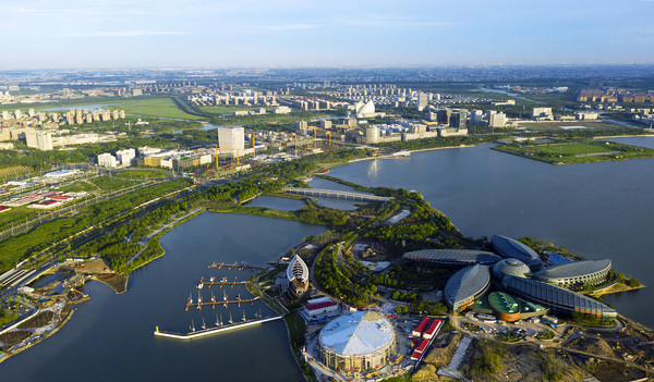 ▲上海自貿區臨港新區位於滴水湖畔。（圖／CFP）