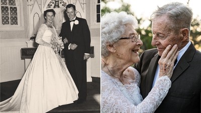 老夫婦重披「60年前婚紗」　恩愛貌讓攝影師哭了：從來沒這麼感動過