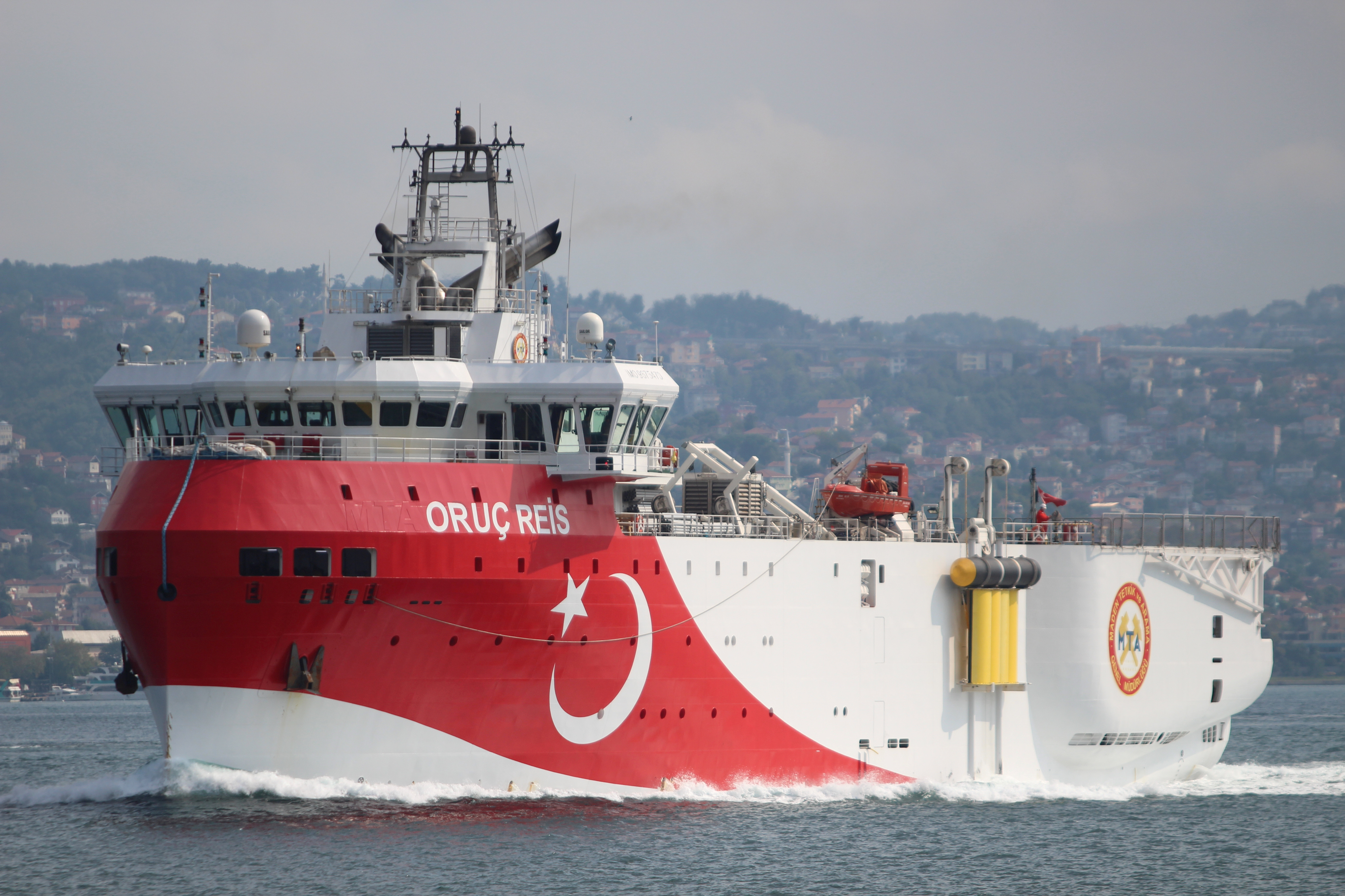 ▲▼土耳其能源探勘研究船「歐魯奇芮斯號」（Oruc Reis）。（圖／路透）