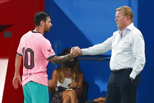 ▲▼梅西(Lionel Messi)與巴薩主帥科曼(Ronald Koeman)。（圖／達志影像／美聯社）