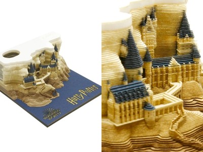 《哈利波特》紙雕便條紙精緻度破表！全部撕完霍格華茲城堡就現形