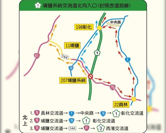 ▲中秋連假彰化路段封閉替代道路出爐。（圖／彰化縣警局提供）