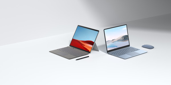 ▲微軟推出新的收購筆電Surface Laptop Go和全新升級的 Surface Pro X。（圖／微軟提供）