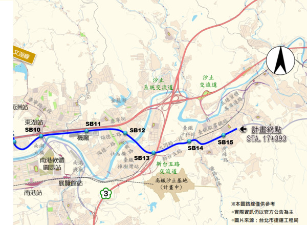 ▲▼捷運汐東線路廊。（圖／北市捷運工程局提供）