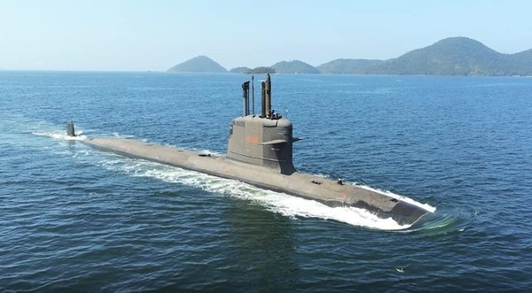▲巴西海軍的新型潛艦里亞丘埃洛號，將於今年12月完成試驗。（圖／翻攝自FACEBOOK／巴西海軍Marinha do Brasil）