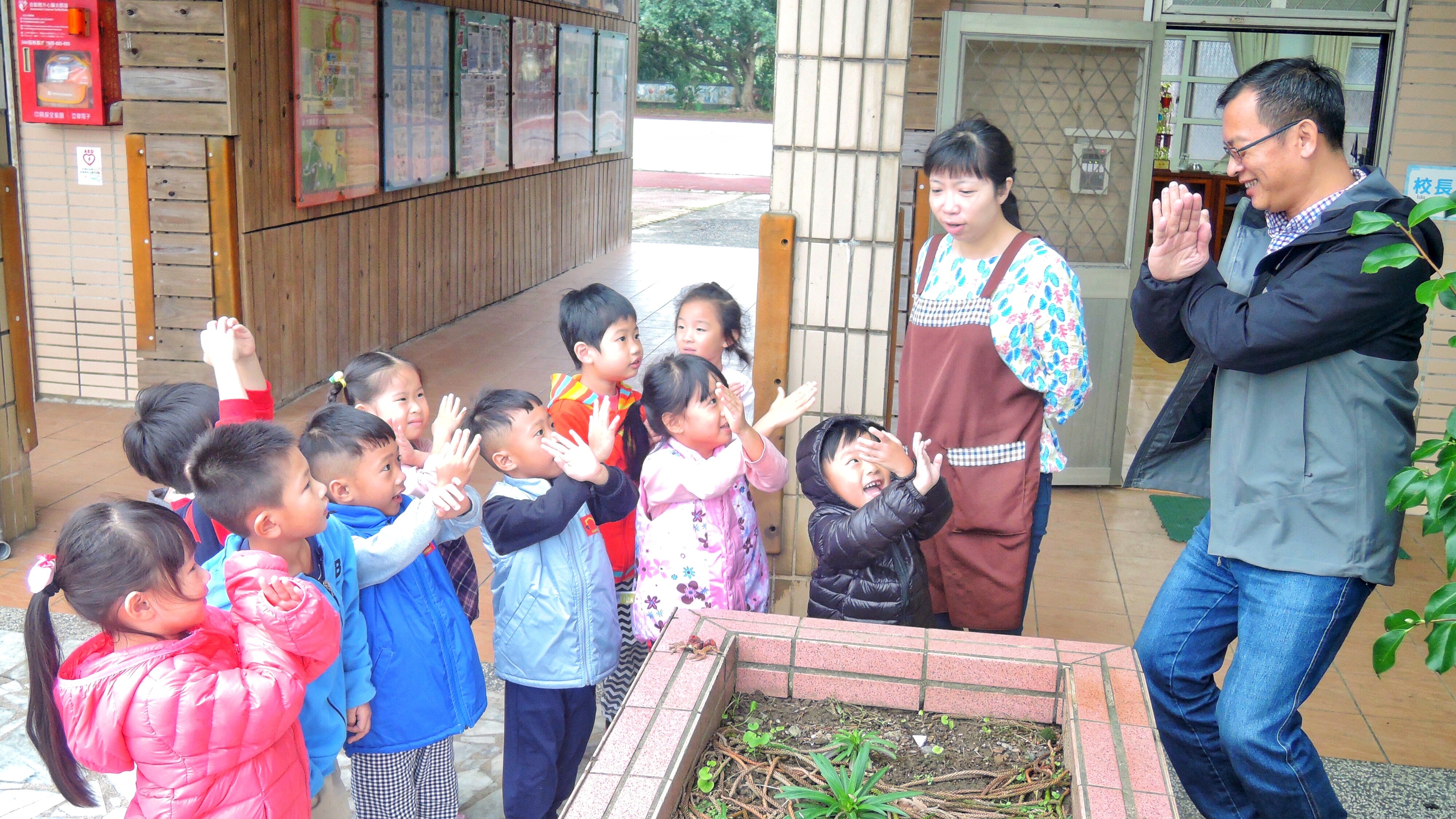 ▲萬里大鵬國小出現「全身紅螃蟹」。（圖／新北市大鵬國小提供）