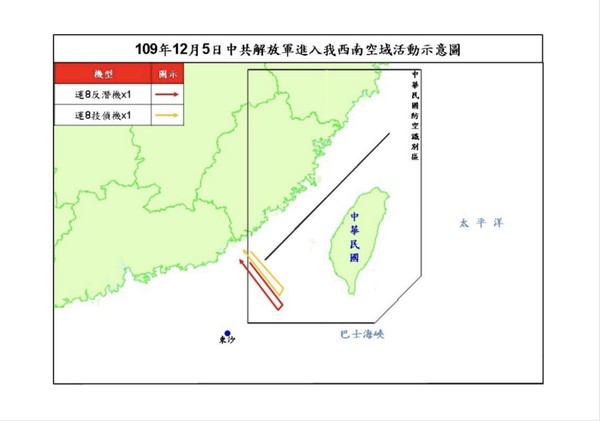 ▲▼12月5日，共機擾台。（圖／國防部提供）