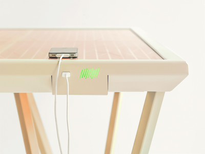 「太陽能概念桌」讓手機充電超方便