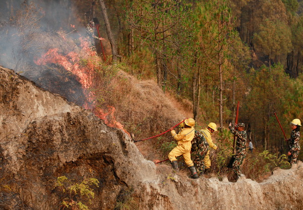 ▲▼印度北部與尼泊爾森林大火持續蔓延。（圖／路透）