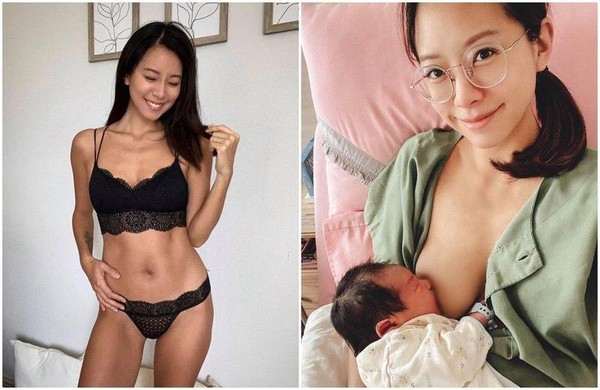 辣媽部落客Michelle日前誕下第3胎，在臉書分享哺乳照。（翻攝Stay Fit with Mi臉書）