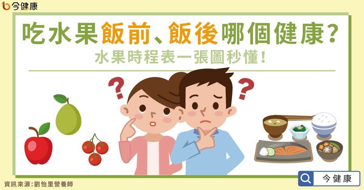 吃水果飯前、飯後哪個健康？水果時程表一張圖秒懂！（圖／今健康授權提供）