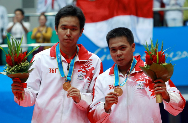 ▲▼ 2008年北京奧運男雙金牌印尼組合，右為基多（Markis Kido）            。（圖／路透）