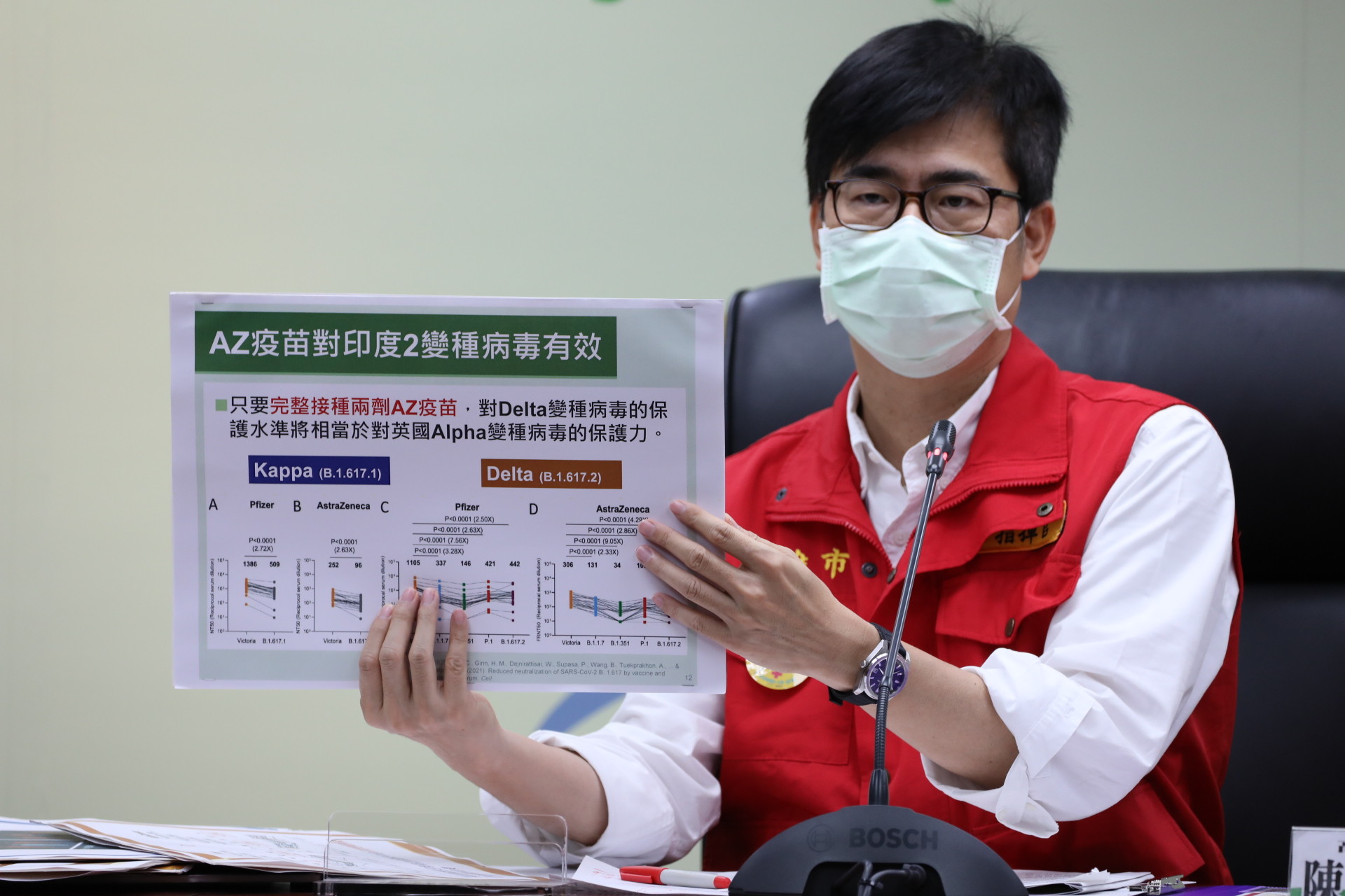 ▲▼高雄市長陳其邁呼籲「有疫苗就快打」。（圖／高雄市政府提供）
