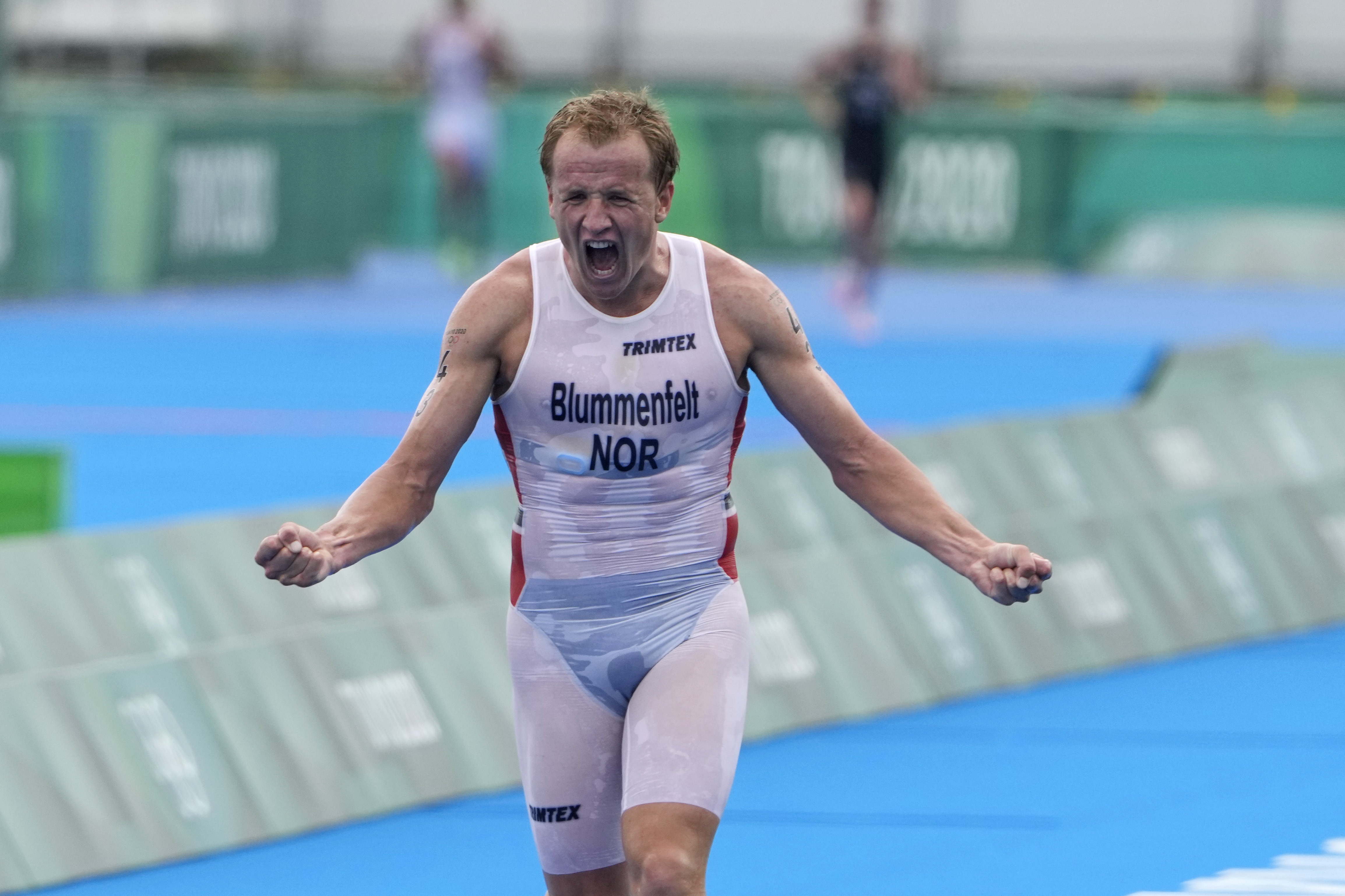 ▲▼挪威選手布魯門菲特（Kristian Blummenfelt）成功奪下挪威史上第一面鐵人三項金牌。（圖／達志影像／美聯社）