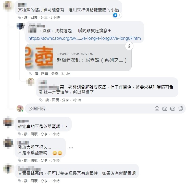 ▲我家放在陽台的鐵架上  莫名多了一個類似爬蟲類的窩，超像茶葉蛋（圖／翻攝爆廢公社）