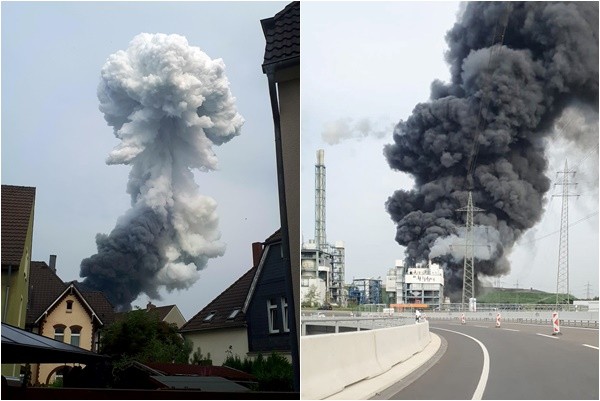 ▲▼德國勒沃庫森化學工廠爆炸，已知1死4失蹤。（組合圖／路透）
