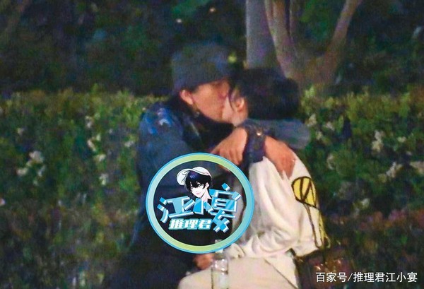今年5月，王大陸（左）與蔡卓宜（右）在上海外灘被拍到擁吻，鏡頭從正面角度直擊，猶如拍攝偶像劇。（翻攝自百家號 推理君江小宴）