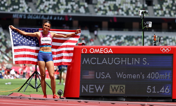▲▼  東奧田徑女子400欄，美國女將麥勞夫林（ Sydney McLaughlin）破世界紀錄摘金。（圖／路透）