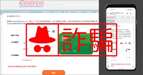 假的Costco好市多線上購物網站還下Google廣告！（圖／翻攝《MyGoPen查證平台》）