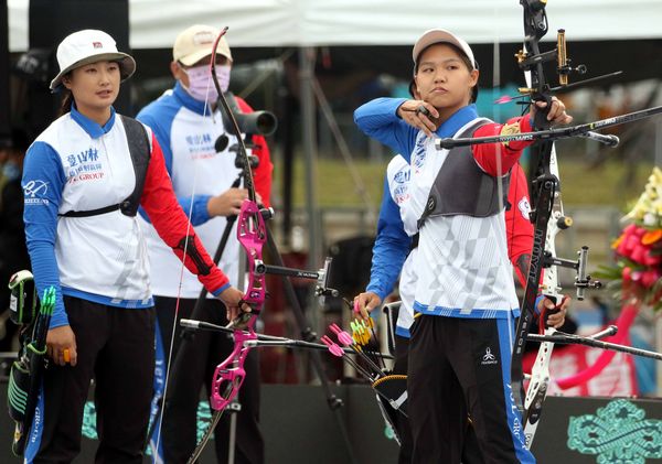 ▲▼新竹愛山林隊女團旗開得勝。（圖／中華企業射箭聯盟提供）