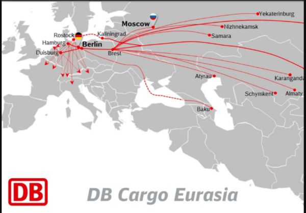 ▲▼中歐班列路線圖。（圖／翻攝自DB Cargo Asia）