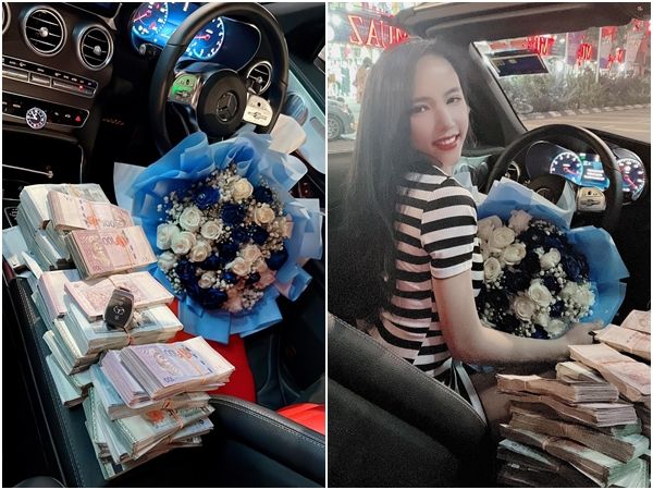 ▲▼一名越南正妹收到伴侶給的132萬現金，開心PO文炫耀。（圖／翻攝自Facebook／Nguyễn Thị Quỳnh Mai）