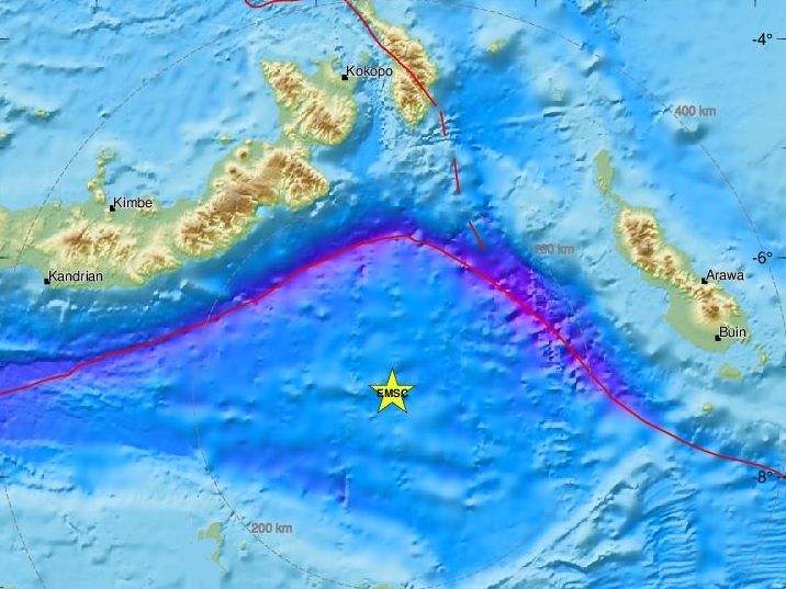 ▲▼ 巴布亞紐幾內亞外海發生6.0地震。(圖/EMSC)