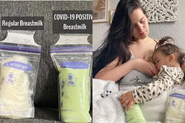 ▲▼她確診後「母乳變螢光綠色」。(圖/翻攝自IG/ashmiry_)